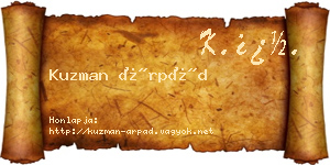 Kuzman Árpád névjegykártya